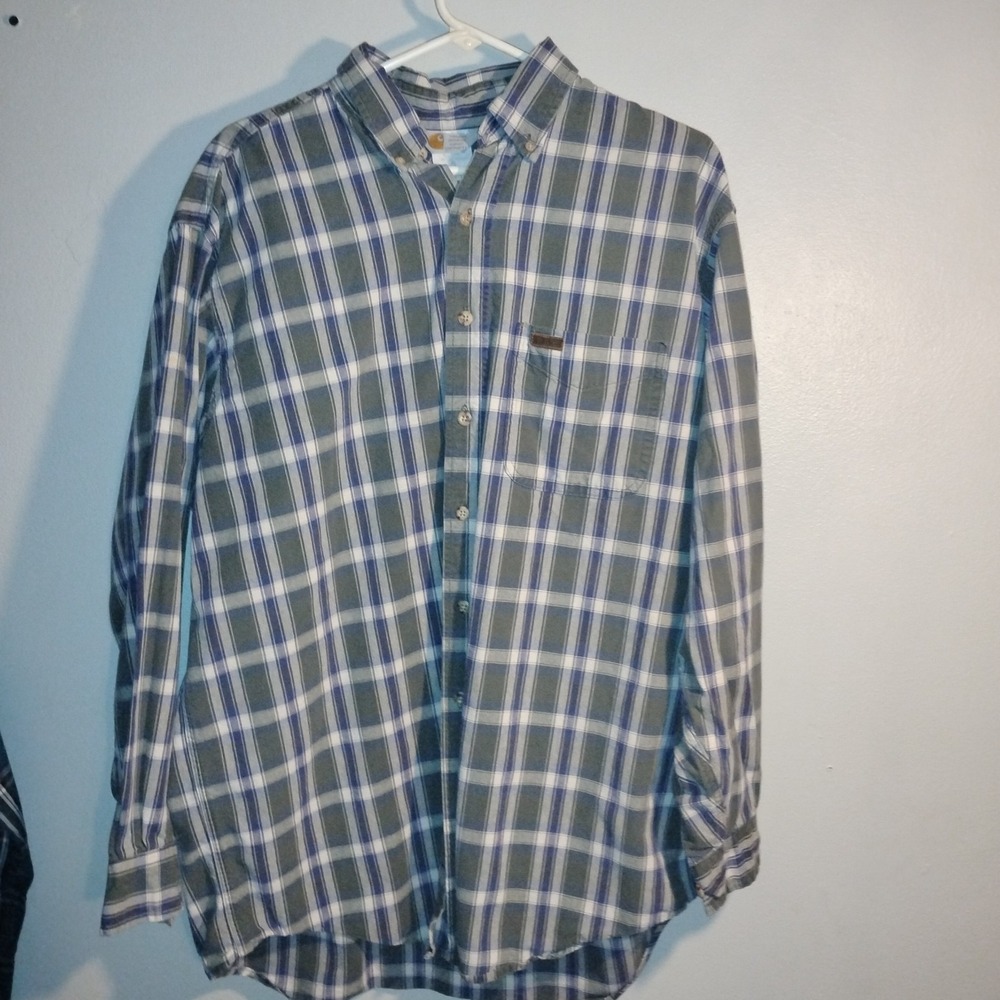 vintage Carhardt, Mens,Xlarge  Long Sleeve Button Up, Green Plaid